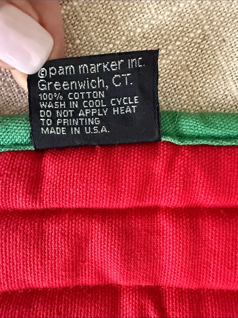 Grandma Potholder with 'Over The River' Text